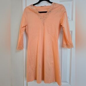 Hanro Apricot Lace Detail Nightgown